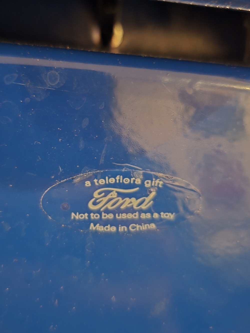3 Teleflora Ford F-1 Pick Up Truck Blue Metal Planter 1940s Toy/Lawn/garden - Picture 6 of 12